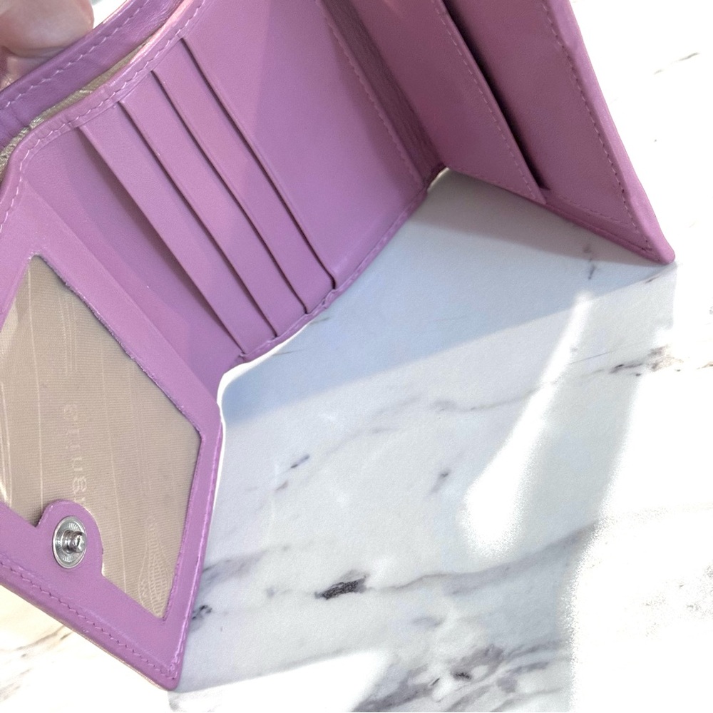 Stingray Trifold Wallet Ombre Lavender Pink Stripes Card Coin Holder - Picture 6 of 13